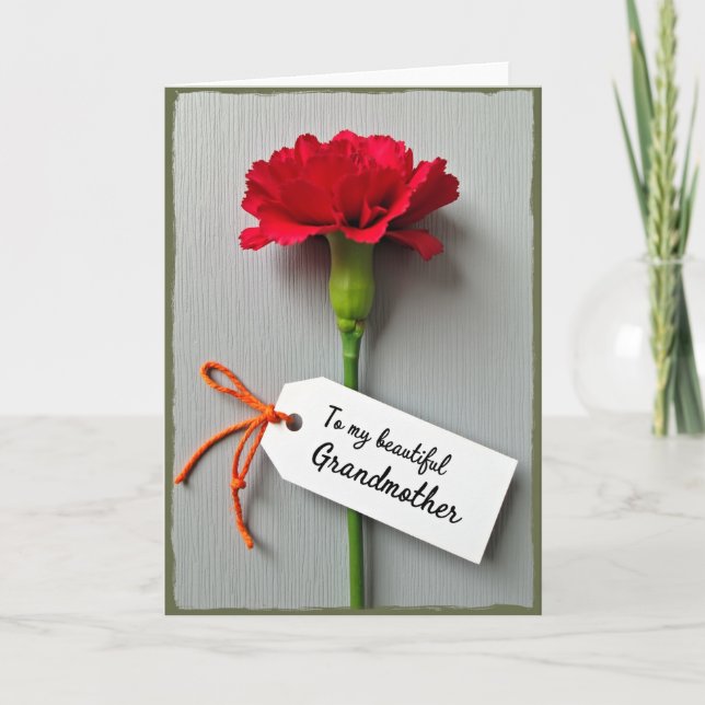 Carte de Fête des Mères Fleur Rouge Éclatante (Devant)