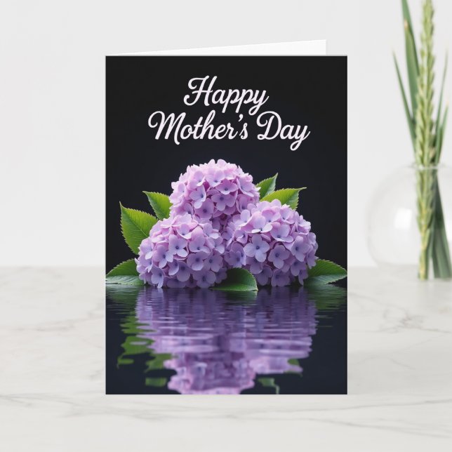 Carte de Fête des Mères Fleur Violette Élégante (Devant)