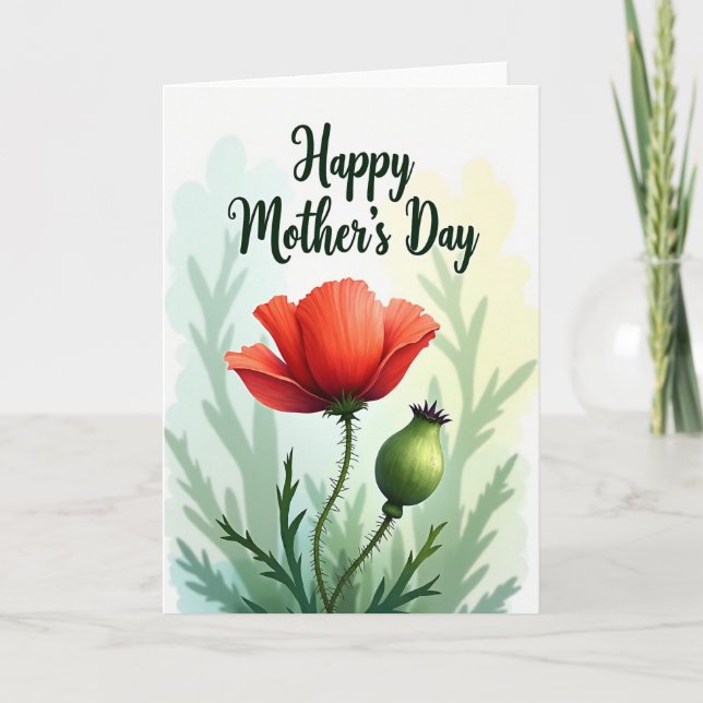 Carte de fête des mères Fleur Vive (Devant)