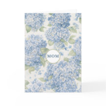 Carte de Fête des Mères Fleurie Hydrangea Bleue Ca