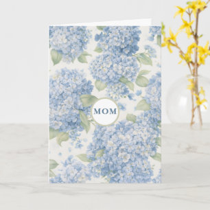 Carte de Fête des Mères Fleurie Hydrangea Bleue Ca