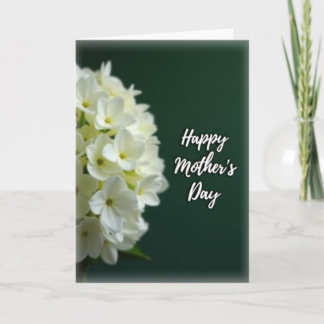 Carte de Fête des Mères Fleurs Blanches Mat (Devant)