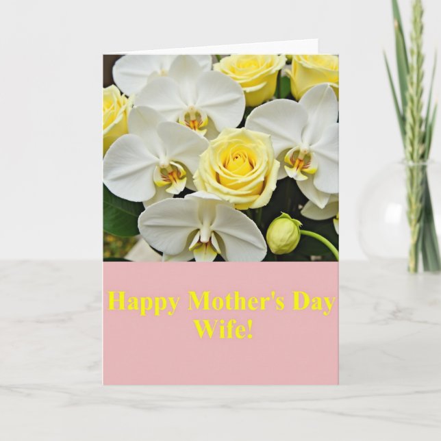 Carte de fête des mères Fleurs Élégantes (Devant)