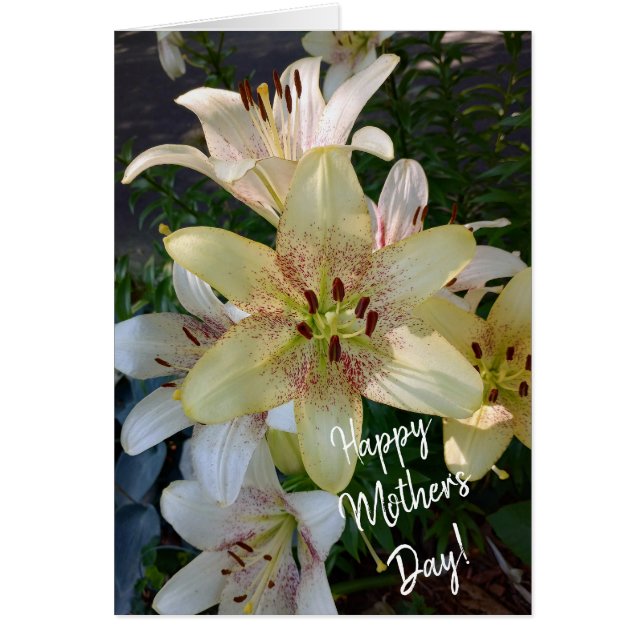 Carte de fête des mères Fleurs jaunes tachetées (Devant)