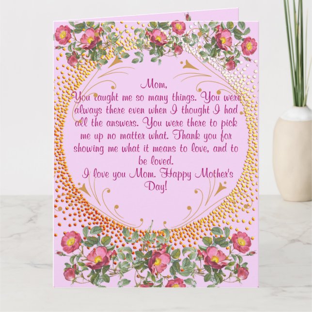 Carte de fête des mères Fleurs vintage (Devant)