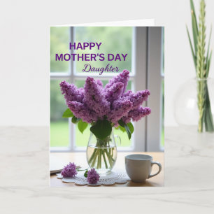 Carte de Fête des Mères Fleurs Violettes