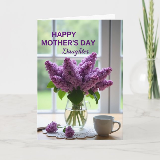 Carte de Fête des Mères Fleurs Violettes (Devant)