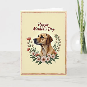 Carte de fête des mères Floral Dog