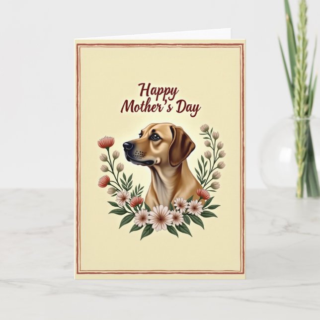 Carte de fête des mères Floral Dog (Devant)