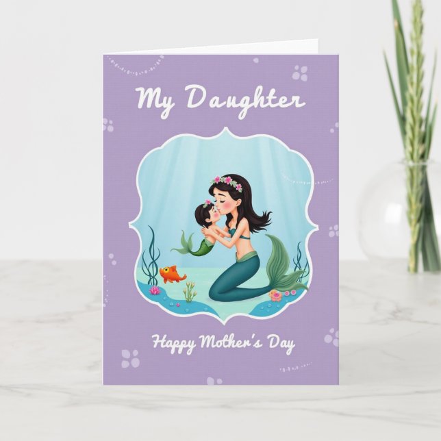 Carte de fête des mères Floral Ma Fille (Devant)