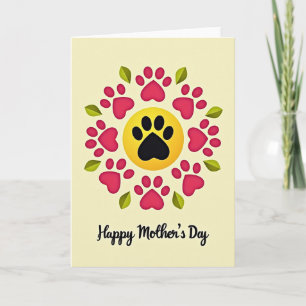 Carte de fête des mères Floral Paw Meilleure