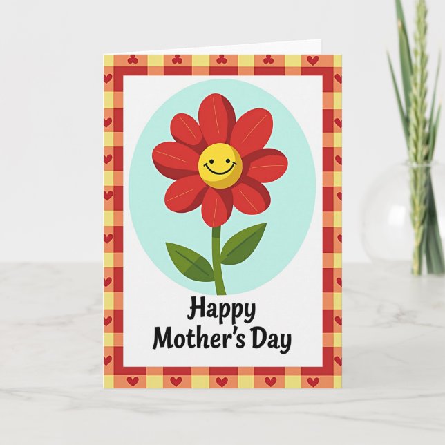 Carte de Fête des Mères Floral Smiles (Devant)