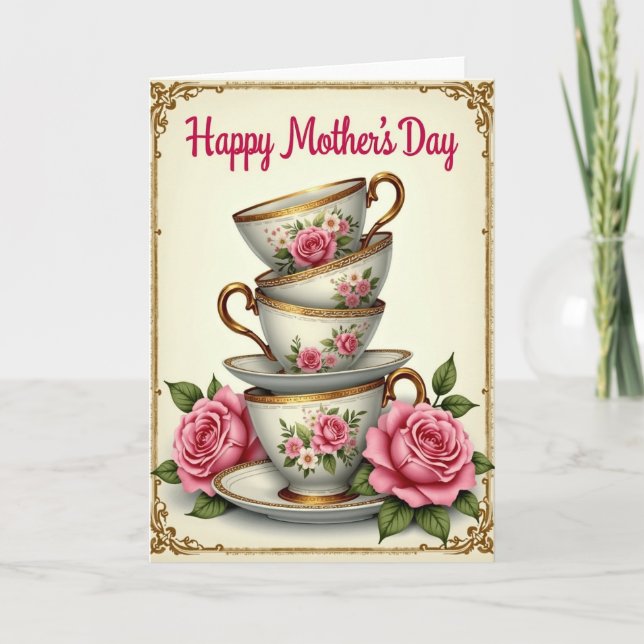 Carte de fête des mères Floral Stack (Devant)