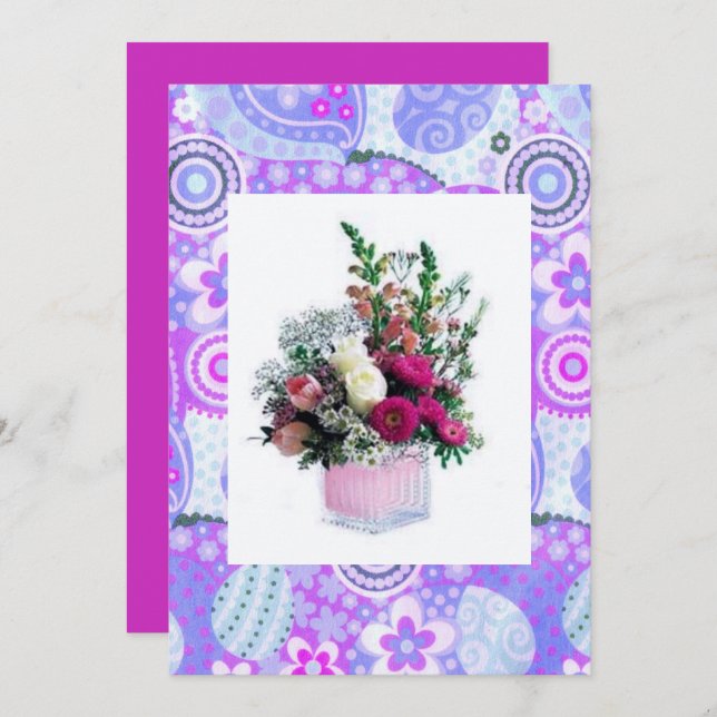 Carte de fête des mères florale (Devant / Derrière)