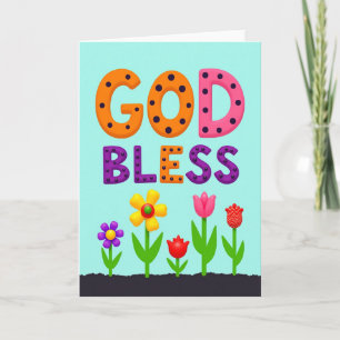 Carte de Fête des Mères Florale Dieu vous bénisse