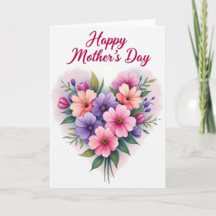 Carte de Fête des Mères Florale et Sincère