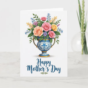 Carte de fête des mères florale joyeuse