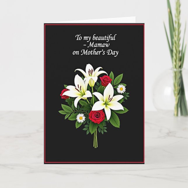 Carte de Fête des Mères florale Mamaw (Devant)