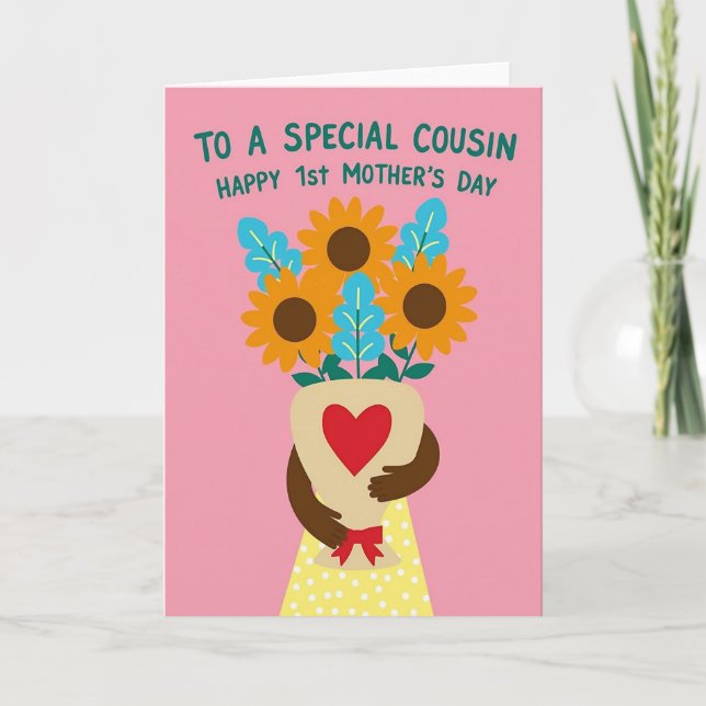 Carte de Fête des Mères Florale pour Cousine (Devant)
