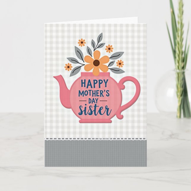 Carte de Fête des Mères Florale pour le Thé (Devant)