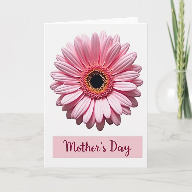Carte de fête des mères florale rose (Devant)