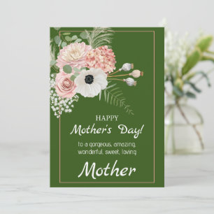 Carte de fête des mères florale rustique sentiment