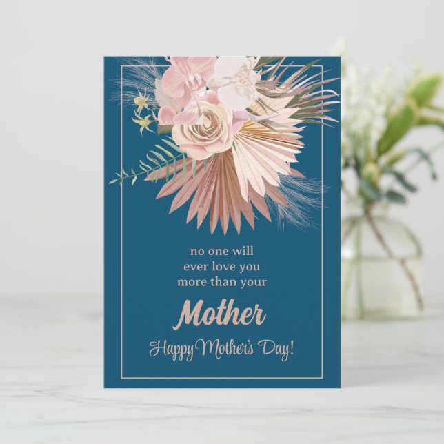 Carte de fête des mères florale rustique sentiment (Debout devant)