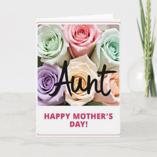 Carte de Fête des Mères Florale Tante Heureuse