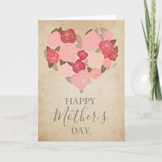 Carte de Fête des Mères Florales Aquarelle (Devant)