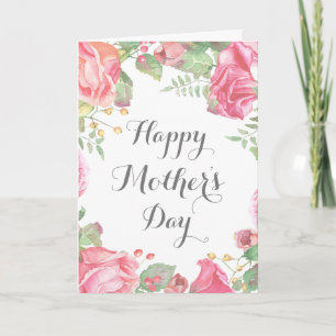 Carte de Fête des Mères Florales Aquarelle