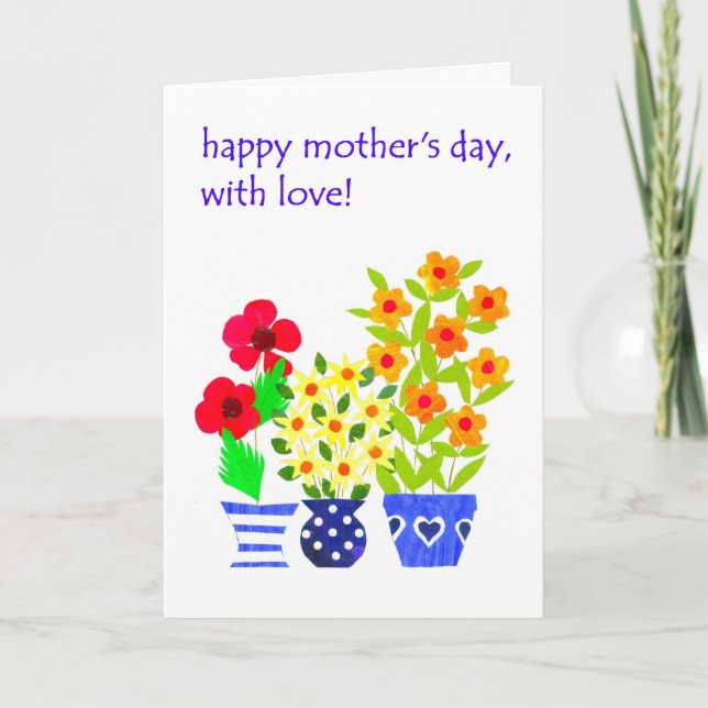 Carte de fête des mères - Flower Power (Devant)