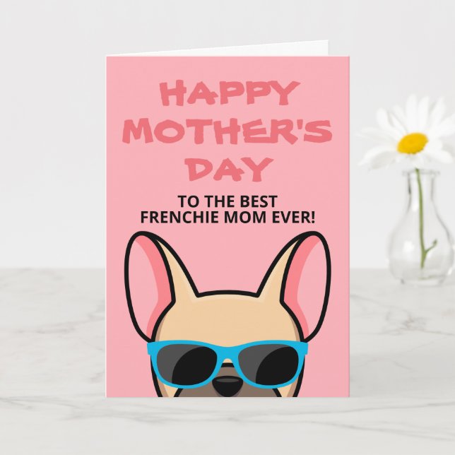 Carte de fête des mères Frenchie Faon pour chien b (Petite plante)