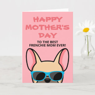 Carte de fête des mères Frenchie Faon pour chien b