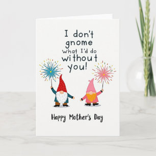 Carte de fête des mères gnome adorable
