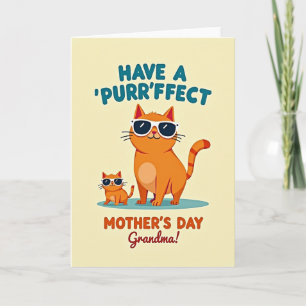 Carte de fête des mères Grandma Cat