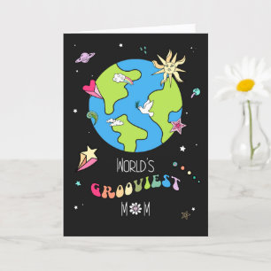 Carte de fête des mères Groovy Mom avec art rétro 