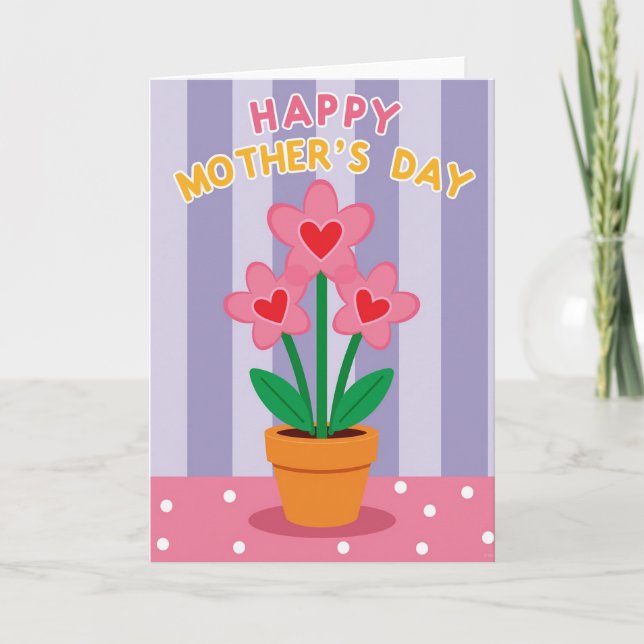 Carte de Fête des Mères Heart Flowers (Devant)