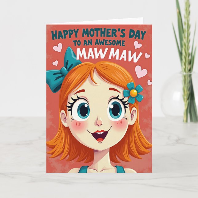 Carte de fête des mères Joyeuse Maw Maw (Devant)