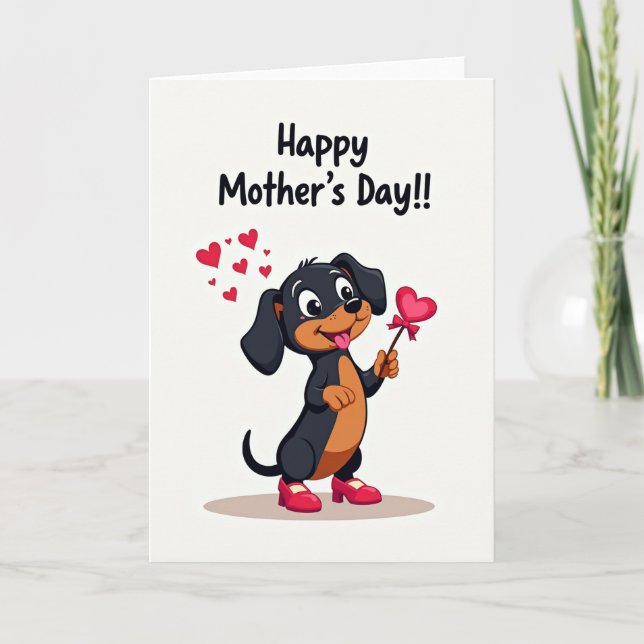 Carte de Fête des Mères Joyeuse pour Chien (Devant)