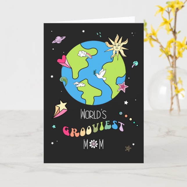 Carte de fête des mères : La maman la plus branché (Fleur jaune)