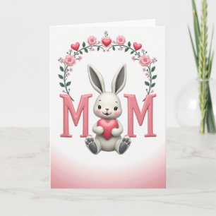 Carte de fête des mères lapin doux