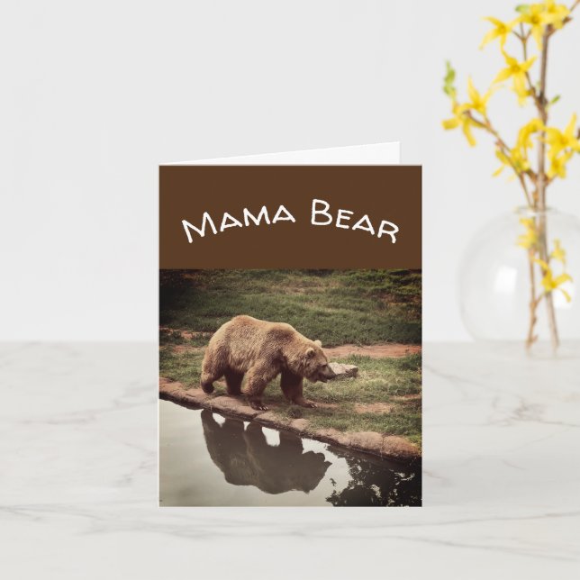 Carte de fête des mères Mama Bear (Fleur jaune)