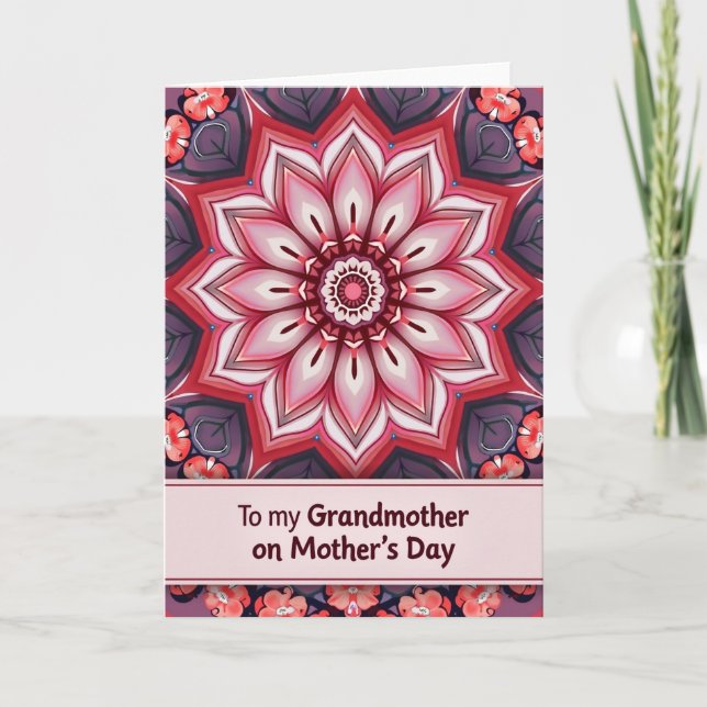 Carte de fête des mères Mandala floral (Devant)
