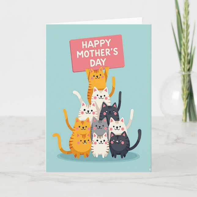 Carte de Fête des Mères Mat Feline (Devant)