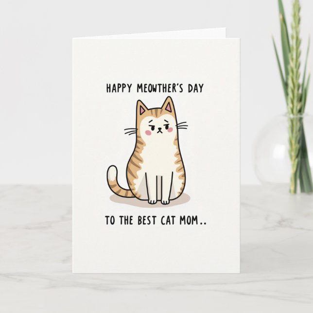 Carte de fête des mères Meilleure maman Grumpy Cat (Devant)