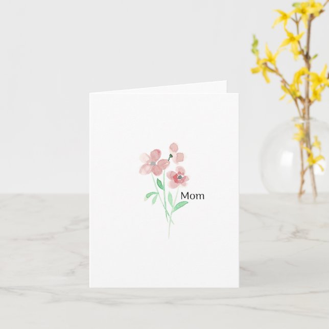 Carte de fête des mères moderne simple pour maman (Fleur jaune)