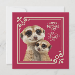 Carte de fête des mères Moments d'amour de suricat