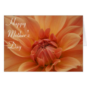 Carte de fête des mères orange en fleurs