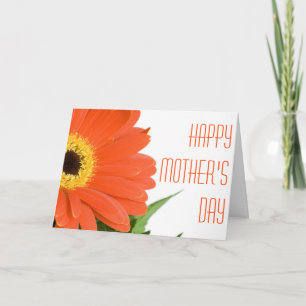 Carte de fête des mères Orange Gerbera Daisy