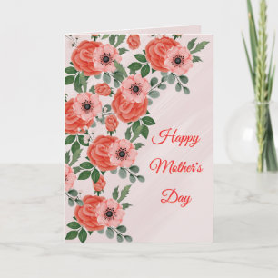 Carte de Fête des Mères Paster Flowers (Texte Touc